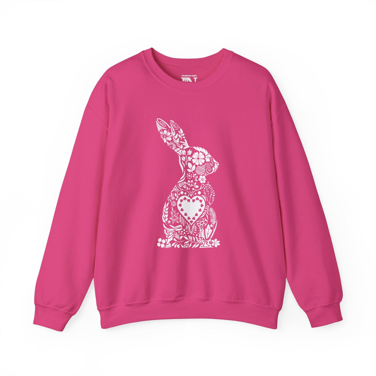 Bunny Silhouette Sweatshirt, Floral Nature Print Jumper, Easter Bunny Egg Hunt Sweater, Whimsical Botanical Pullover, Spring Fashion Sweater