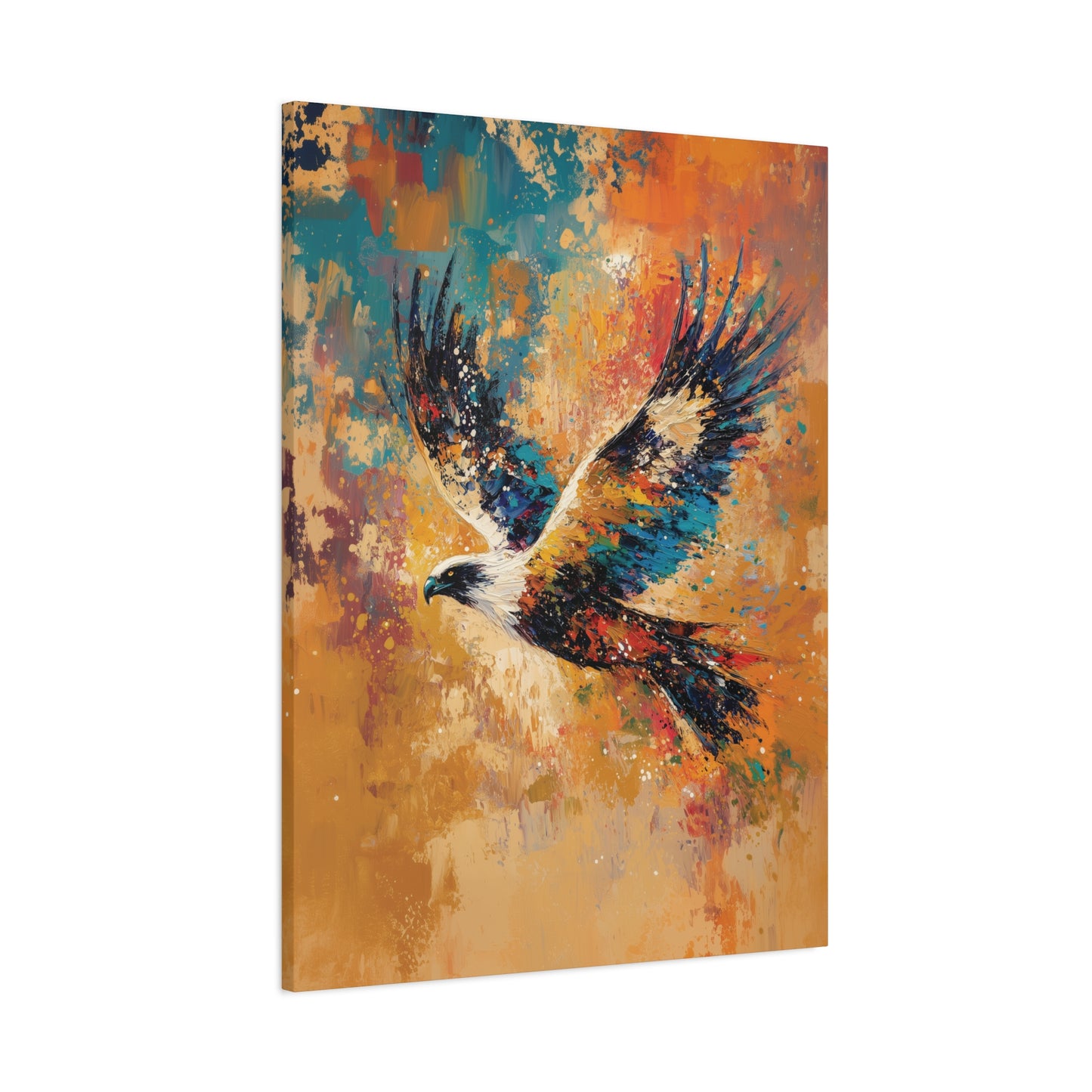 Abstract Eagle Artwork Canvas Print, Bird Canvas Wall Art, Vibrant Wall Decor for Nature Lovers, Home Office Gallery, Livingroom Decor