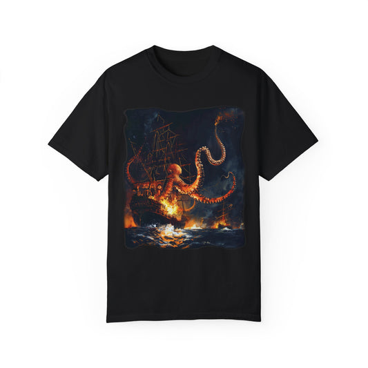 Kraken T-Shirt, Octopus Shirt, Sea Monster Shirt, Giant Squid Shirt, Octopus Lover Shirt, Sea Monster Attack Shirt, Fantasy Creature Shirt