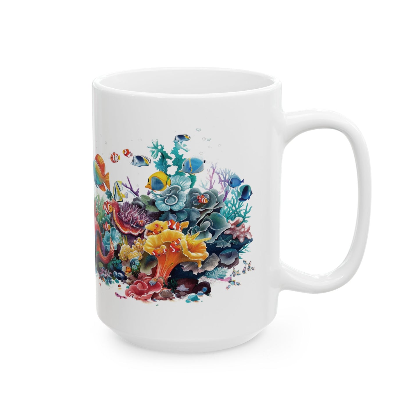 Aquarium Coffee Mug, Fish Mug, Aquatic Coffee Cup, Fish Lover Mug, Tropical Fish Mug, Gift For Fish Lover, Fish Tank Coffee Mug