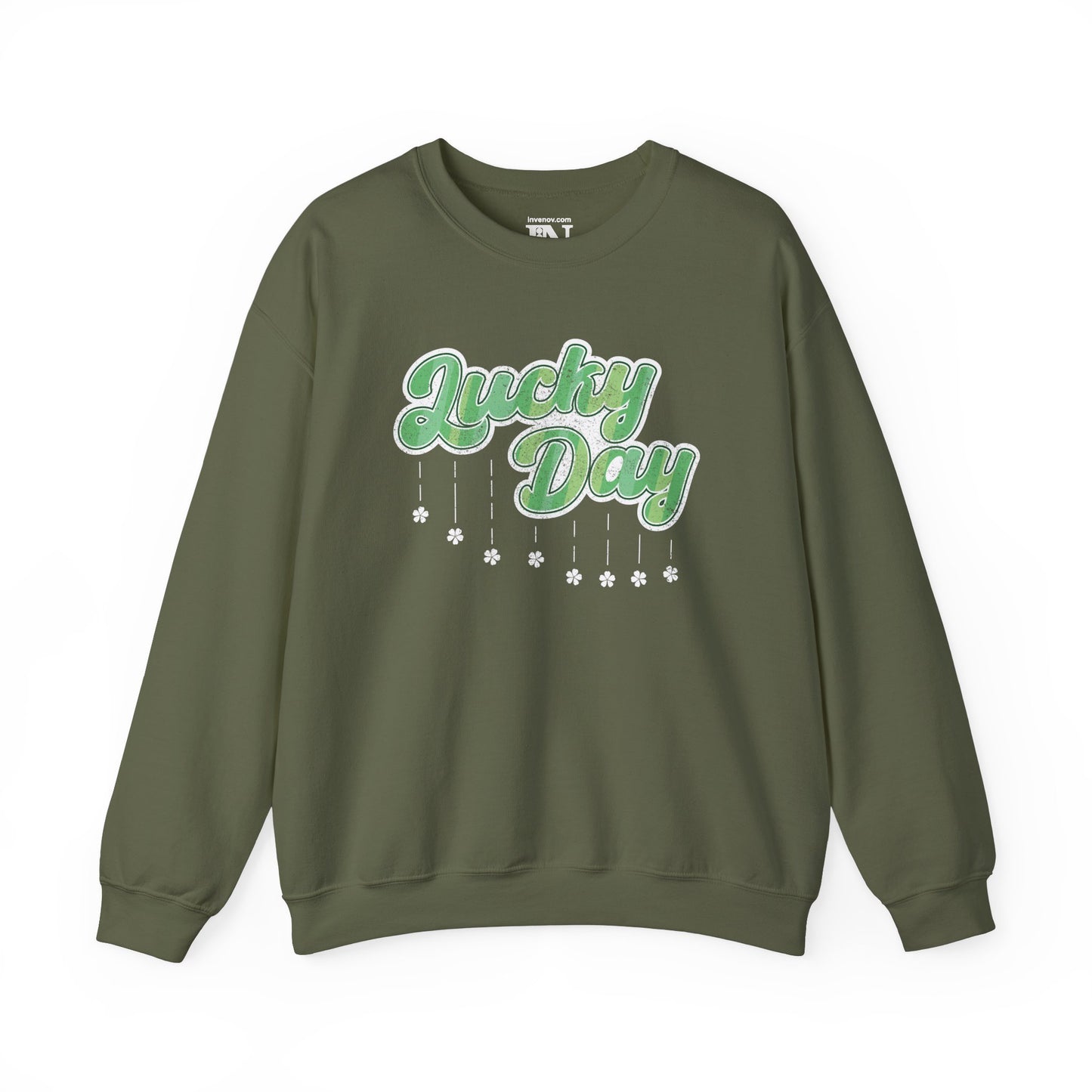 Lucky Day Sweatshirt, St Patrick's Day Crewneck Jumper, Vintage Style Sweater, Shamrock Distressed Pullover, Everyday Luck Apparel