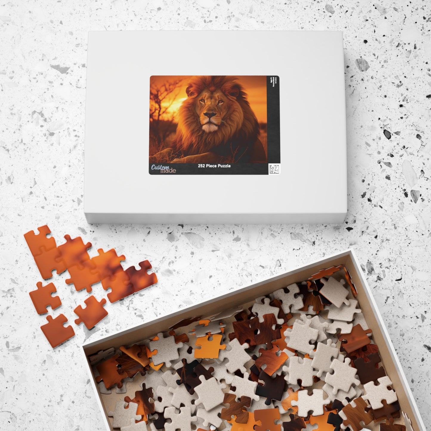 Lion Safari Jigsaw Puzzle, African Sunset Puzzle, Wildlife Lover Gift, Regal Lion Puzzle, Relaxing Puzzle Challenge, Majestic Lion Puzzle