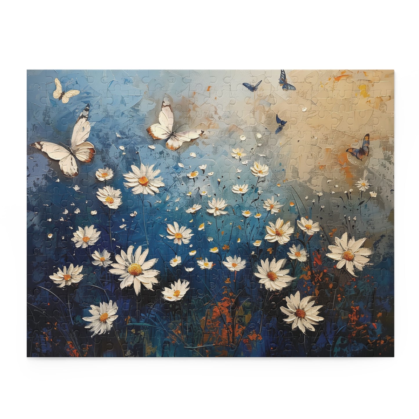 puzzle with flower and butterfly design
