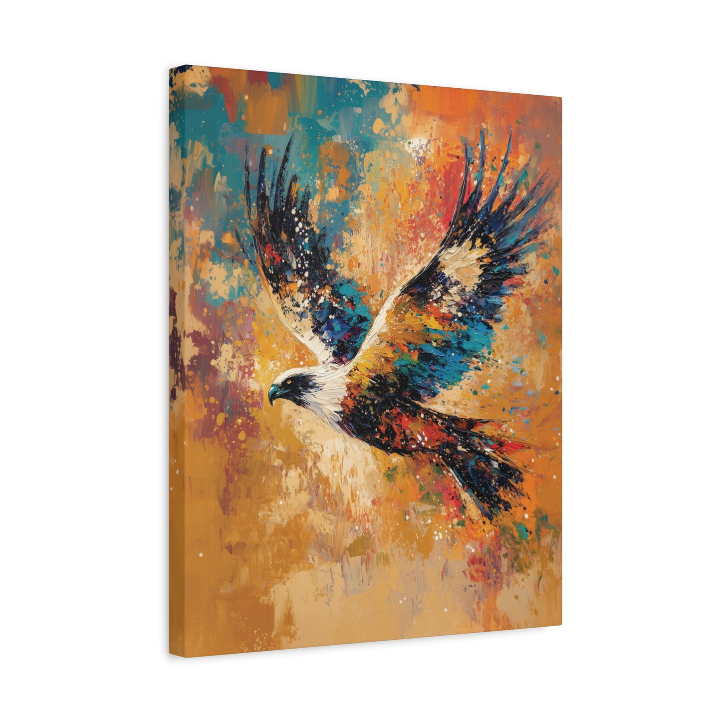 Abstract Eagle Artwork Canvas Print, Bird Canvas Wall Art, Vibrant Wall Decor for Nature Lovers, Home Office Gallery, Livingroom Decor