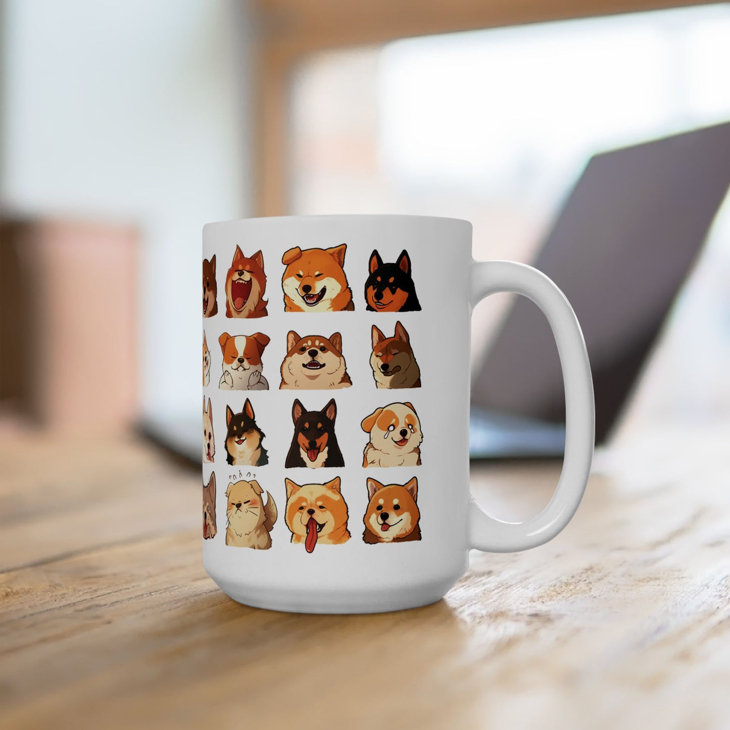 Dog Mug, Dog Emoji Mug, Artistic Dog Mug, Funny Dog Mug, Dog Expression Mug, Dog Tea Cup, Dog Coffee Mug, Gift for Dog Owner