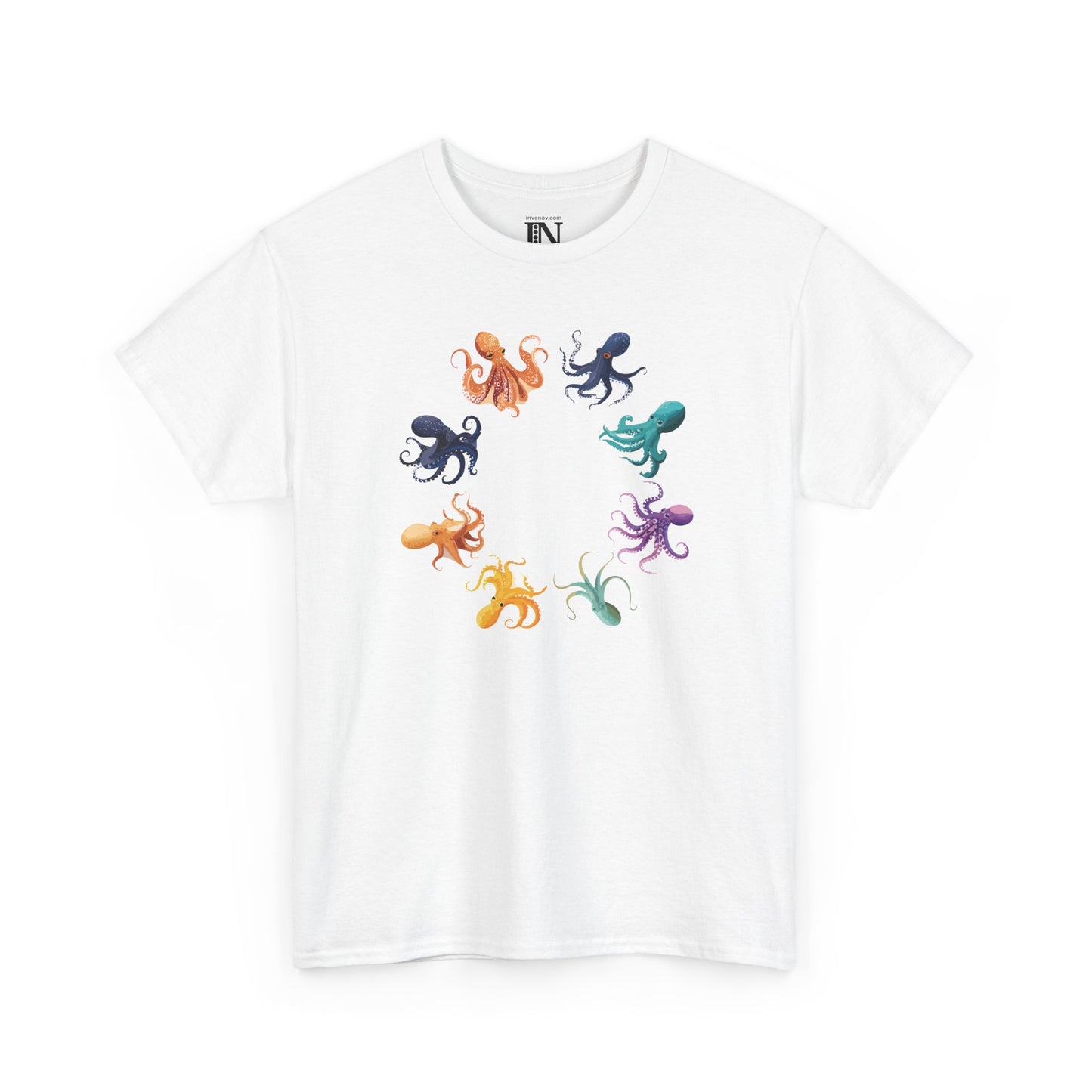 Cute Octopus Circle Graphic Shirt, Marine Life Lover Gift, Ocean Beach T-Shirt, Octopus Lover Shirt, Funny Octopus Shirt, S-3XL