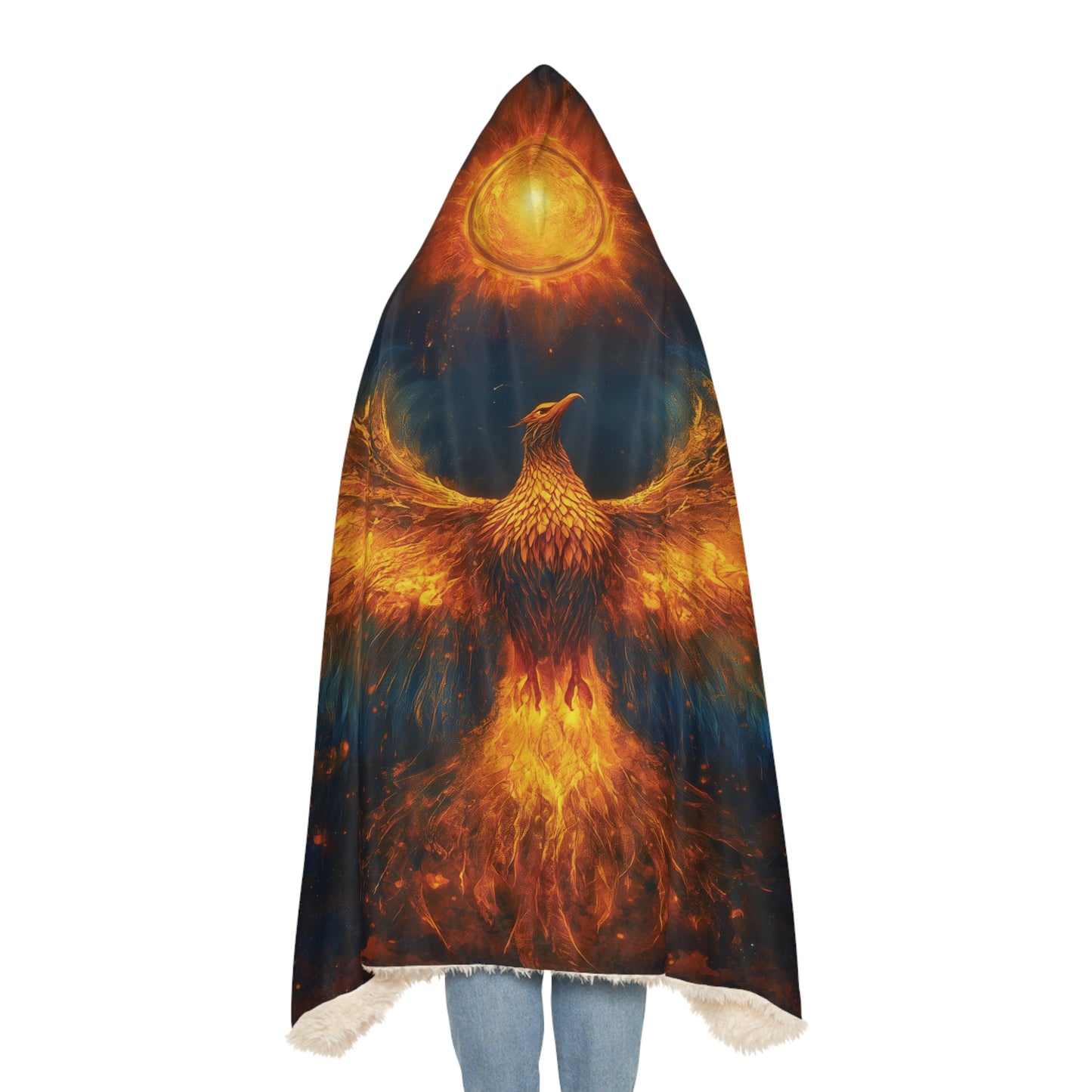 Phoenix Snuggle Blanket - Ultra Soft Fleece - Cozy Sherpa, Fire Bird Throw, Inspirational Blanket, Strength Renewal Resilience Gift