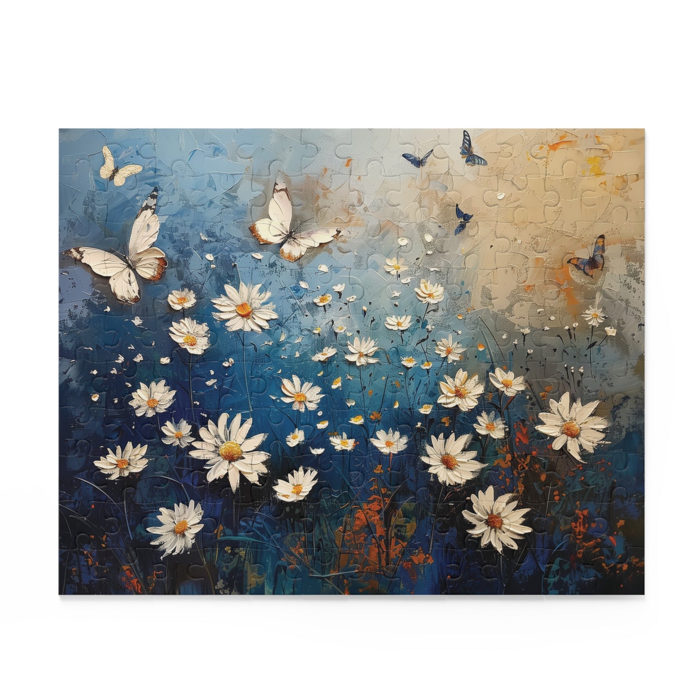 puzzle with flower and butterfly design