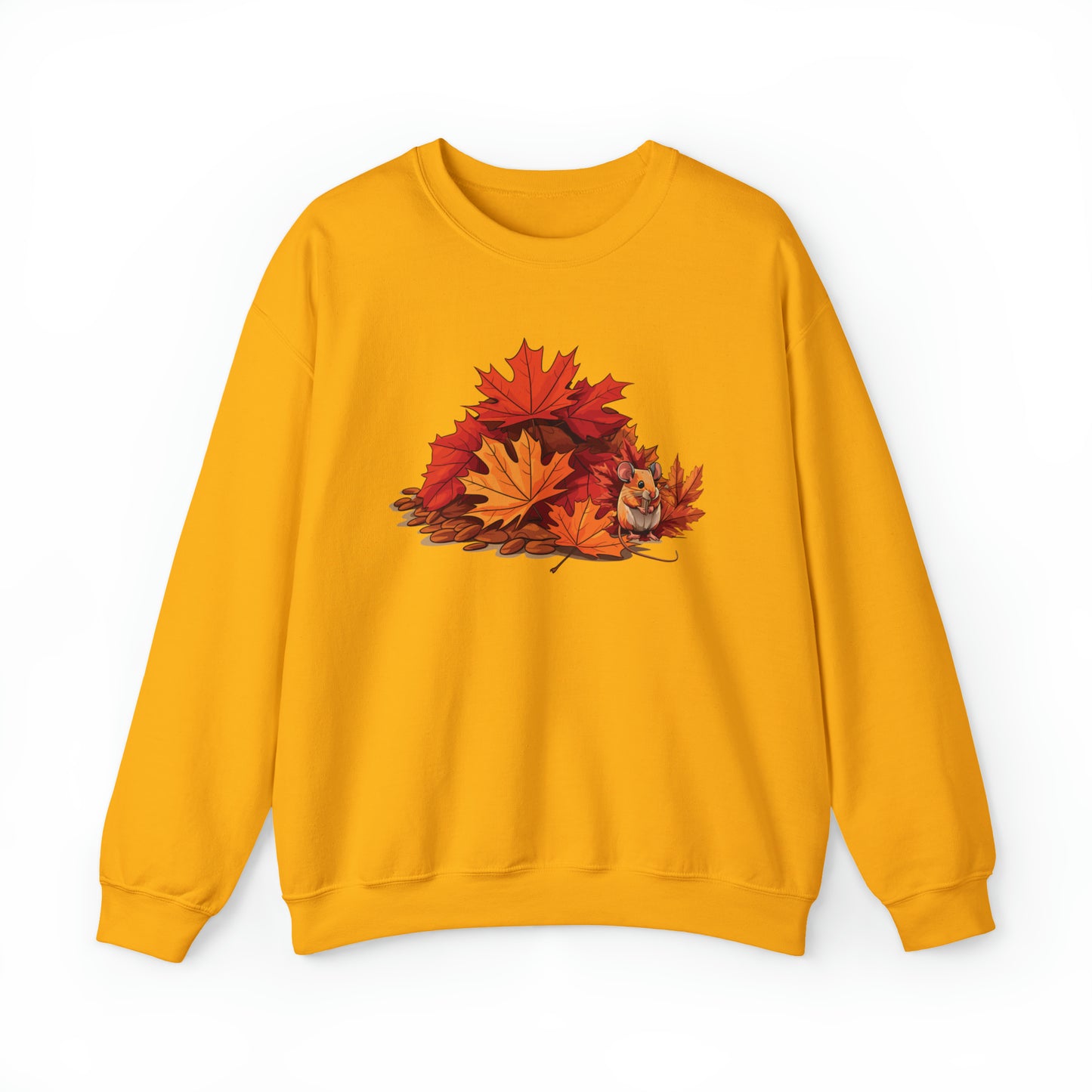 Fall Sweatshirt, Winter Sweater, Funny Mouse Sweatshirt, Maple Leaves Sweatshirt, Fall Leaves Sweatshirt, Winter Mouse Sweater