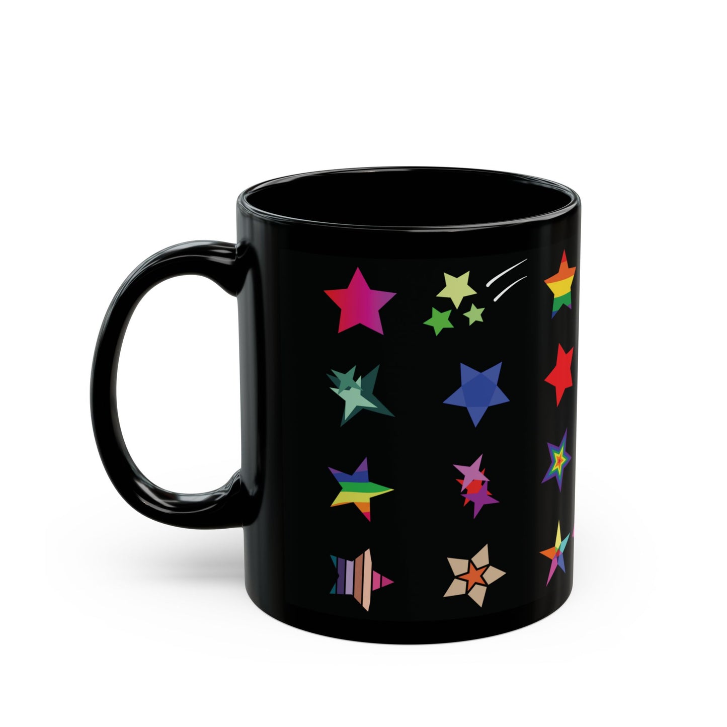 Colorful Star Mug, LGBTQ Mug, Christmas Star Mug, Holiday Star Cup, Gift for Co-Worker, LGBTQ Gift Idea, Pride Mug,  LGBT History Month Gift