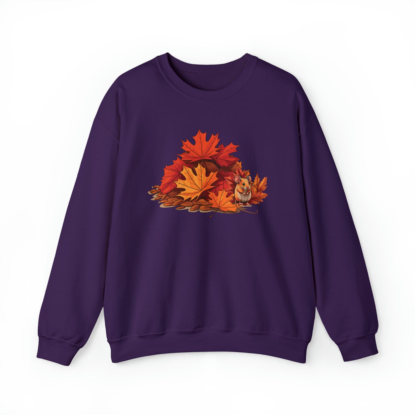 Fall Sweatshirt, Winter Sweater, Funny Mouse Sweatshirt, Maple Leaves Sweatshirt, Fall Leaves Sweatshirt, Winter Mouse Sweater