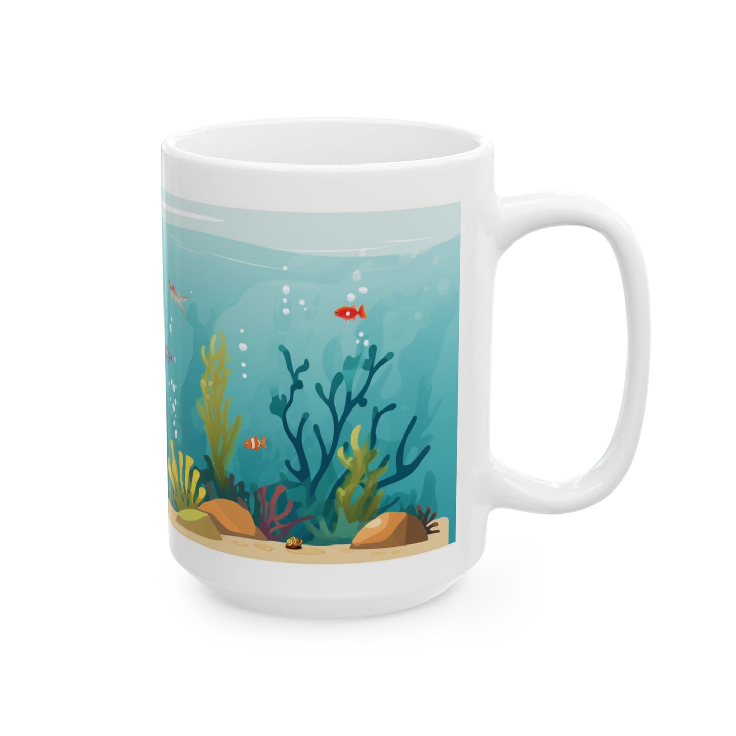 Aquarium Coffee Mug, Fish Mug, Aquatic Coffee Cup, Fish Lover Mug, Tropical Fish Mug, Gift For Fish Lover, Fish Tank Coffee Mug