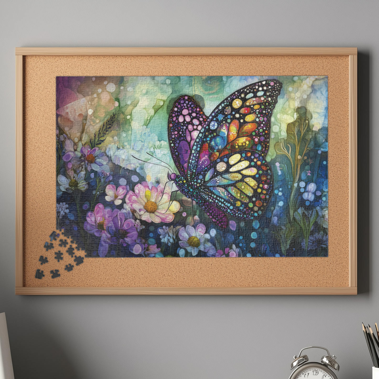 Butterfly Garden Puzzle, Colorful Jigsaw for Nature Lovers, Art Enthusiasts, Mosaic Art Puzzle, Butterfly Floral Puzzle, Artistic Puzzle