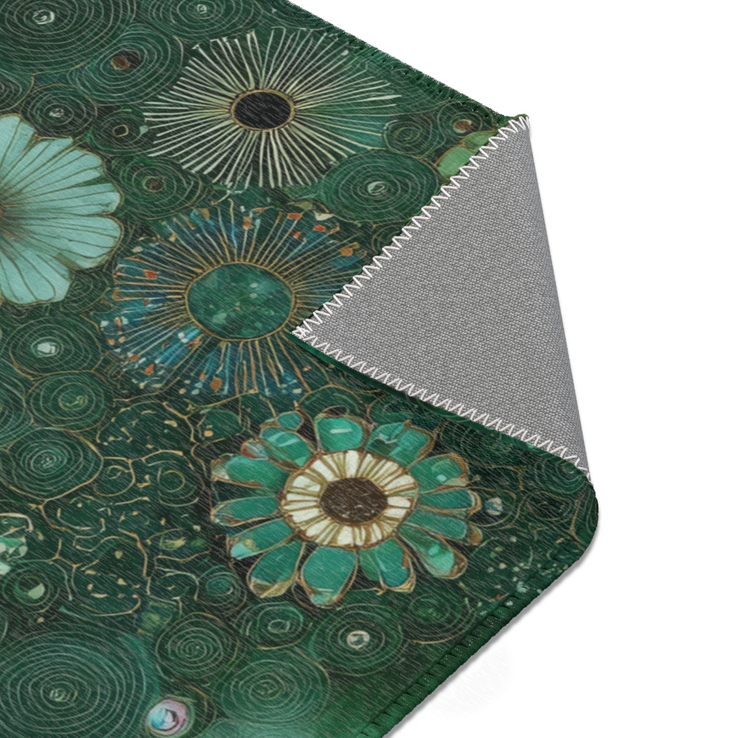 Green Floral Area Rug, Intricate Botanical Carpet, Moody Garden Floor Mat, Sage Green Decor, Art Nouveau Style Rug, Whimsical Room Accent