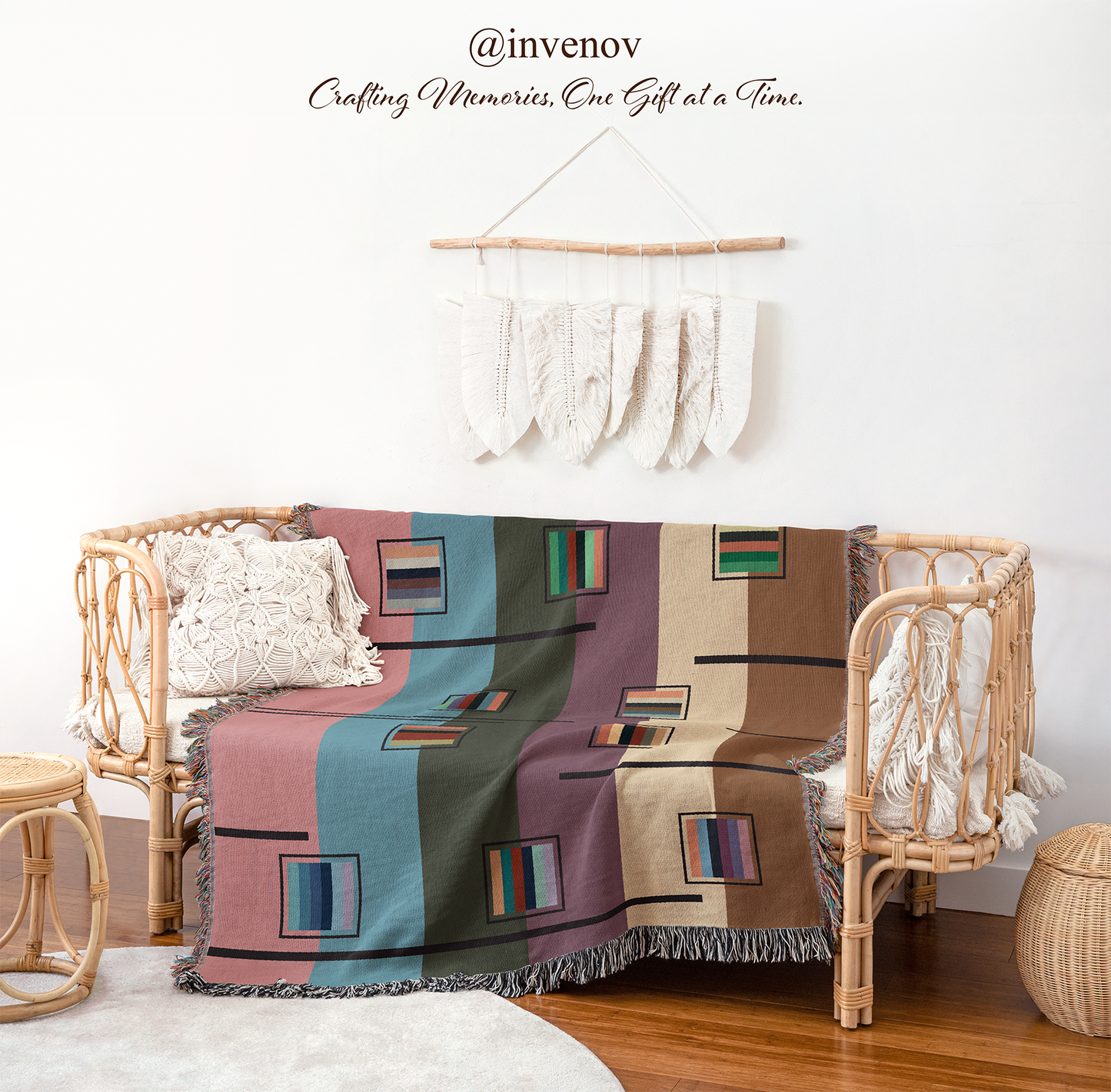 Decorative blanket with geometric pattern