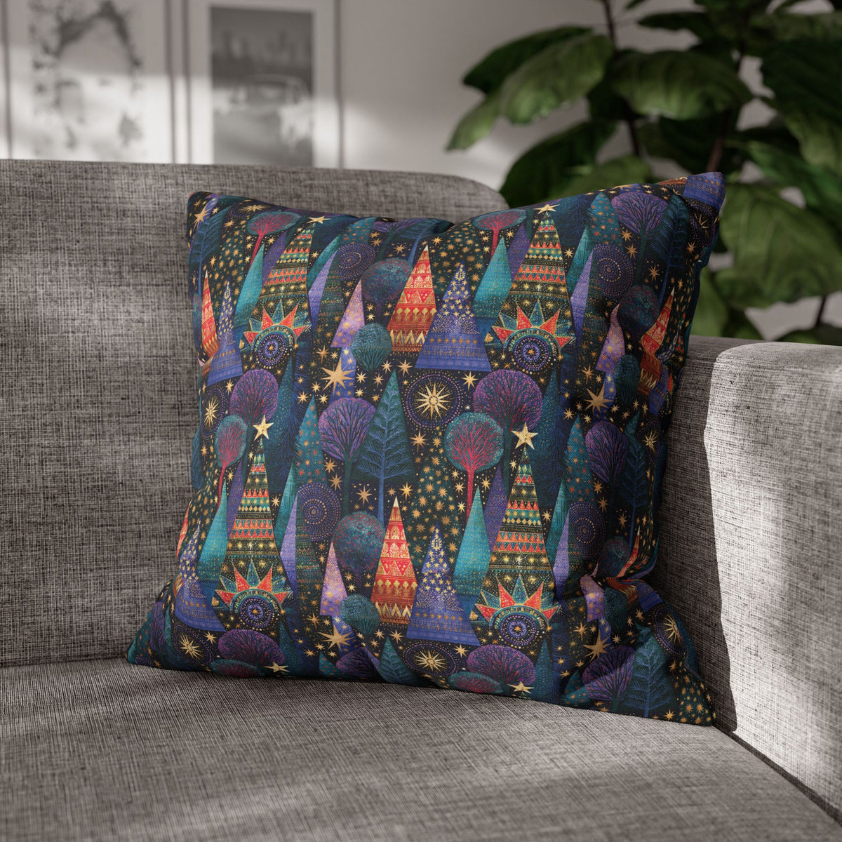 Christmas tree graphic pillow