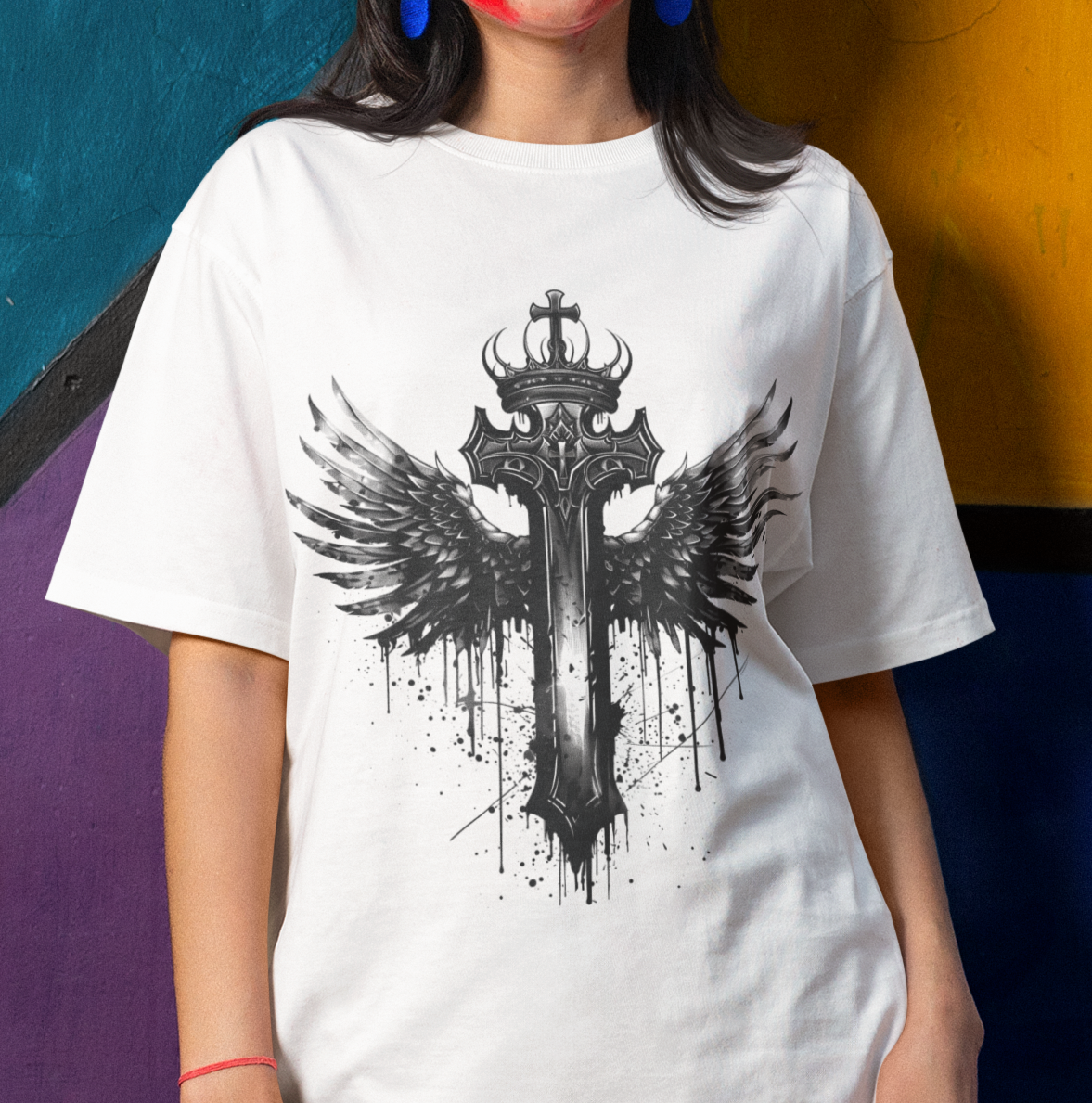 Cross and Wings Shirt, Cross T-Shirt, Wings T Shirt, Cross Angels Shirt, Cross Wings Graphic Tee, Jesus Lover Shirt, Gift for Her