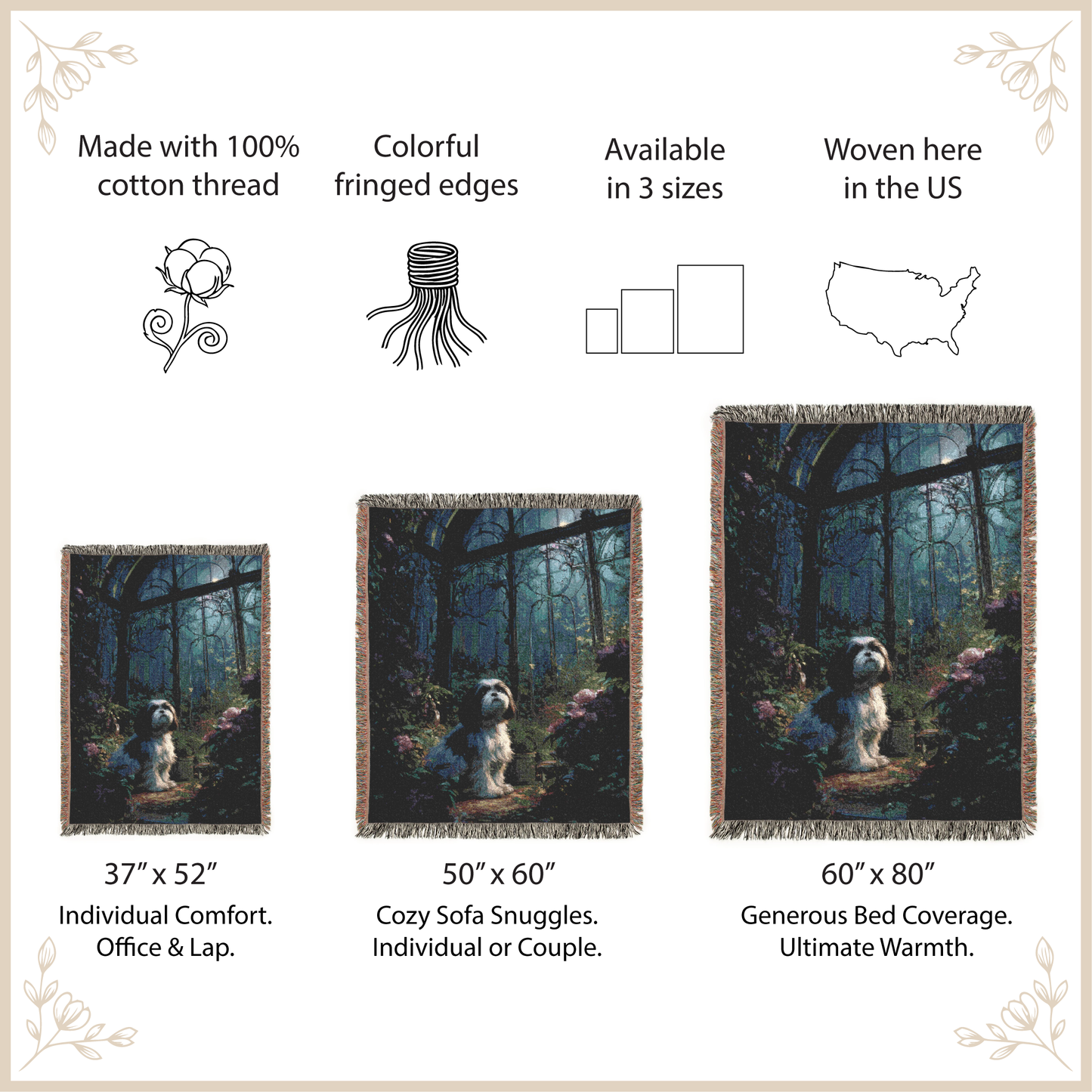 woven blanket sizes option and features