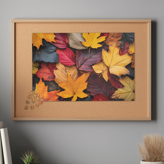 Autumn Leaves Jigsaw Puzzle for Fall Lovers, Colorful 110, 252, 520, 1014-piece Activity, Plum Maple Leaf Design, Fun Challenge Family Game
