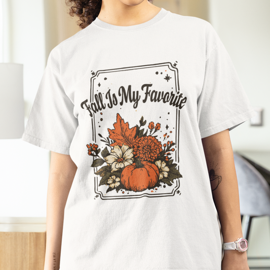 Fall Is My Favorite Graphic Tee, Autumn Pumpkin Patch Shirt, Harvest Season Apparel, Fall Seasonal Graphic Tee, Cozy Fall T-Shirt