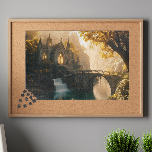 Fantasy Elven Sanctuary Puzzle, Enchanting Landscape Jigsaw, Relaxing Activity for Fans of Fantasy Art, Fantasy Magical Place