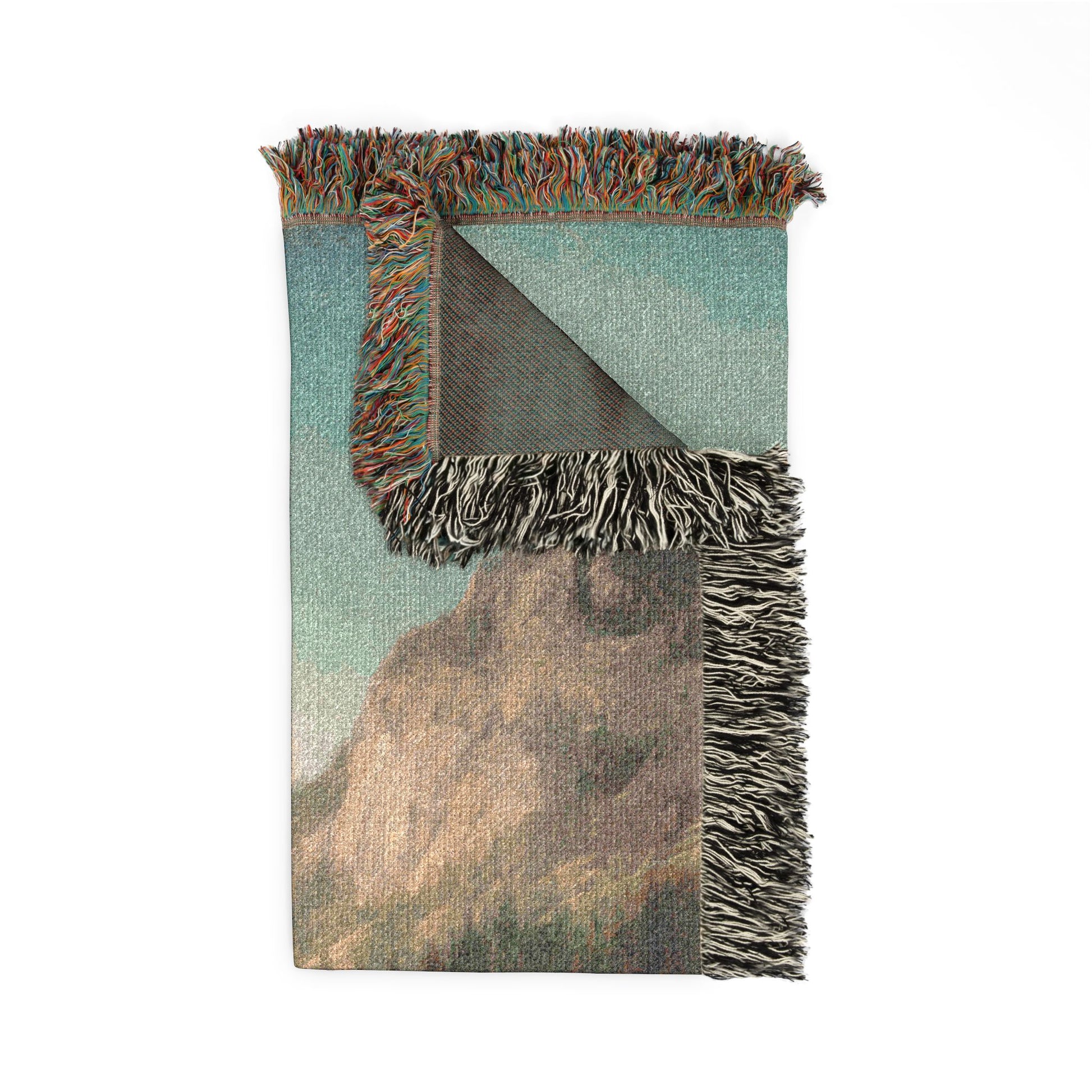 Woven blanket with bison design