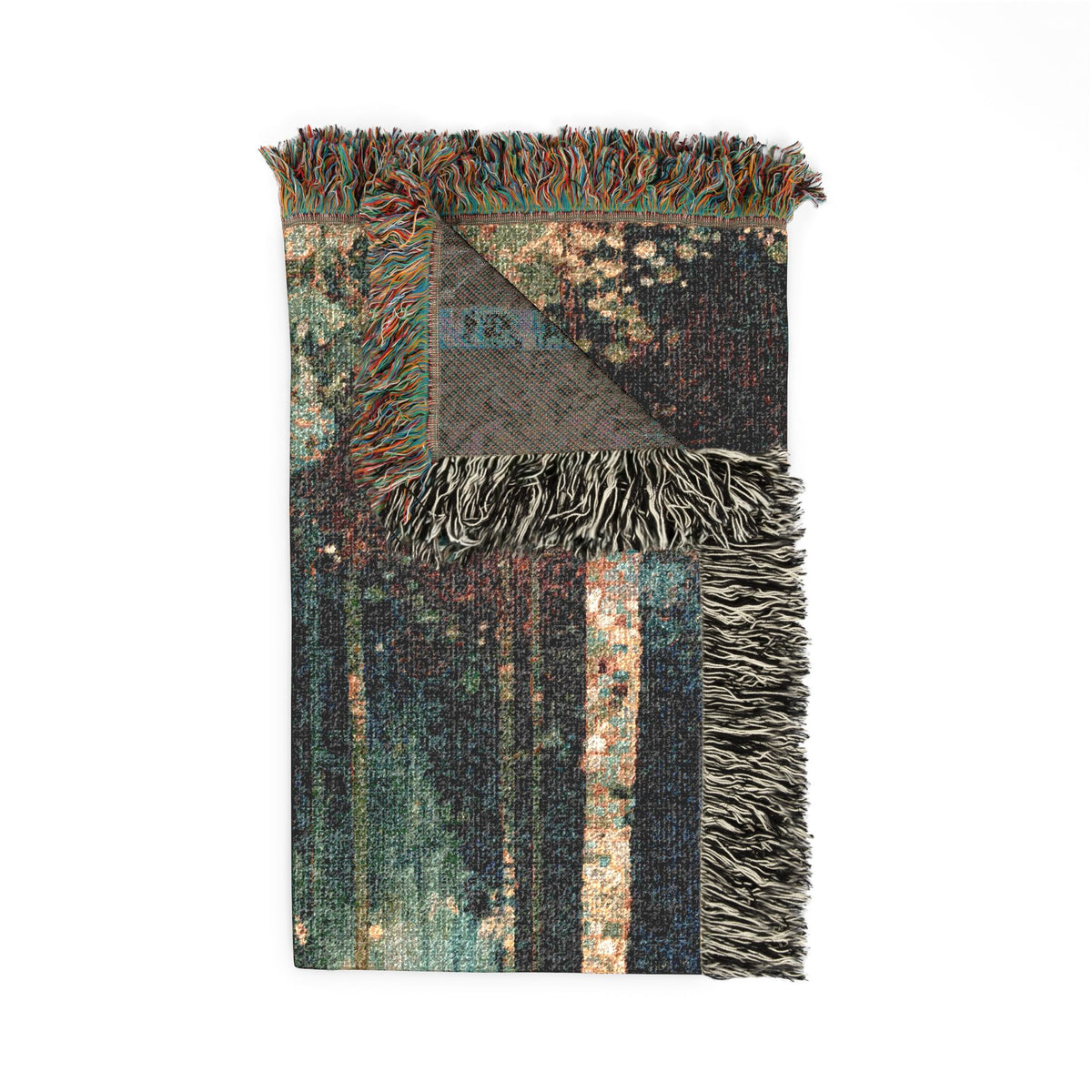Woven blanket with tree designs