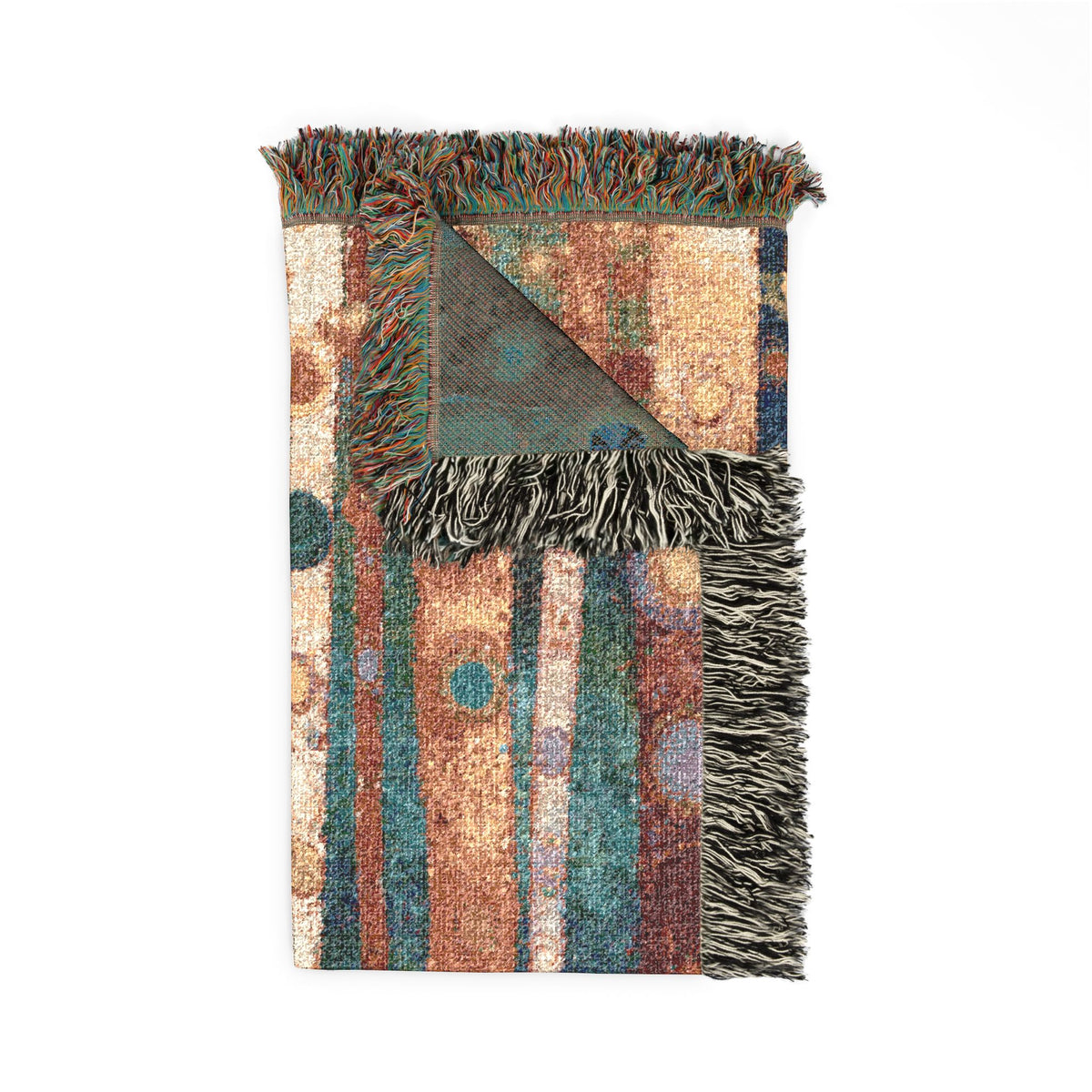 Woven blanket with abstract tree designs