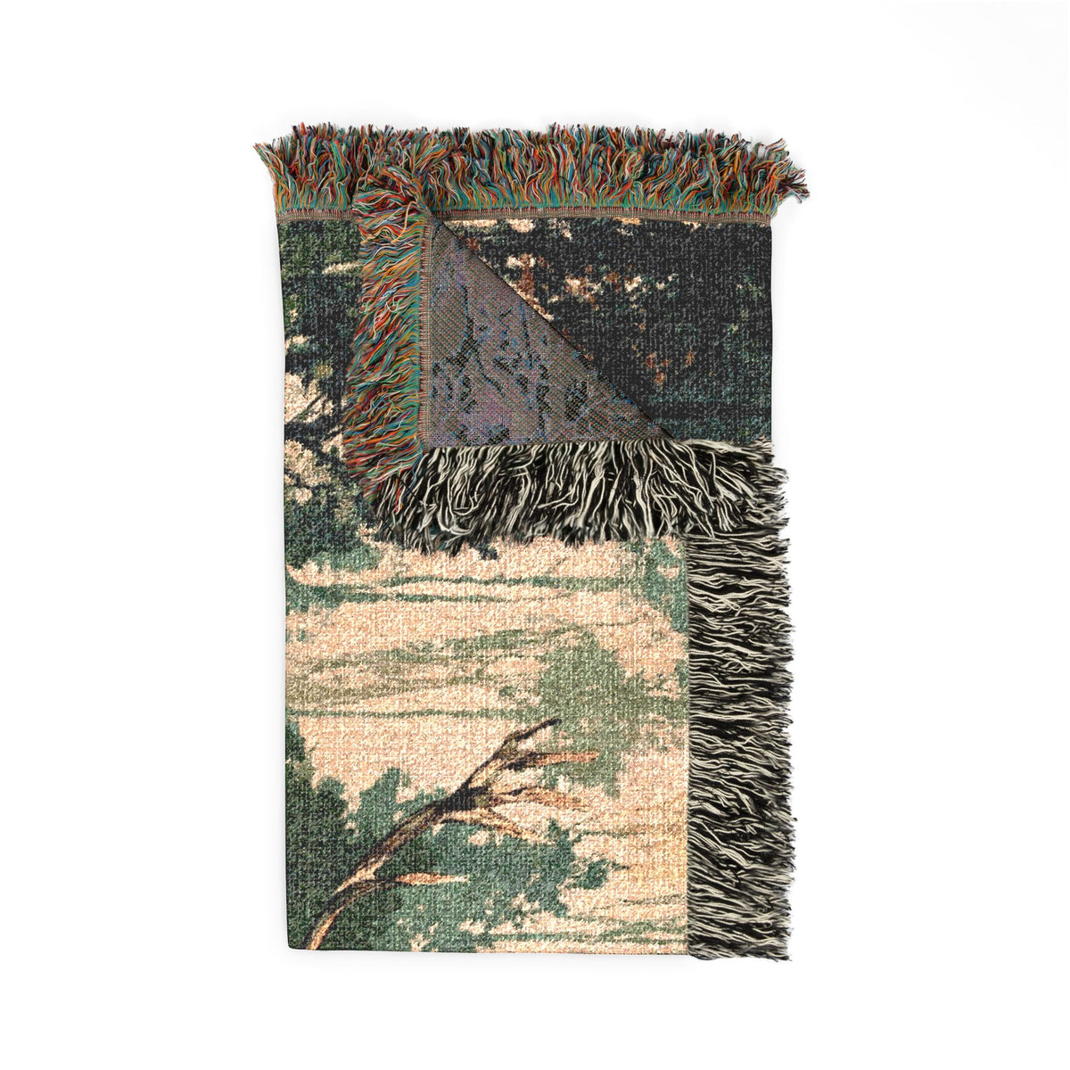 woven blanket with a deer designs
