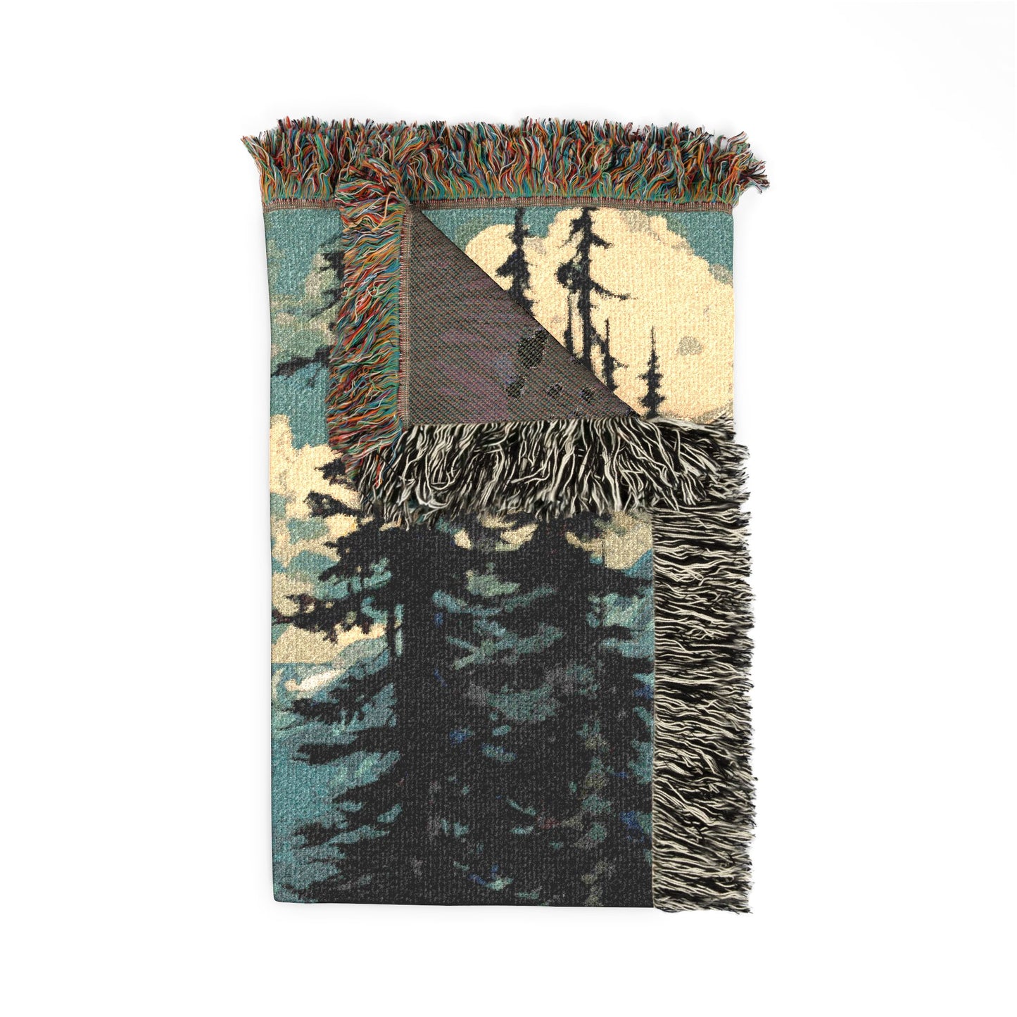 decorative blanket with forest graphic design