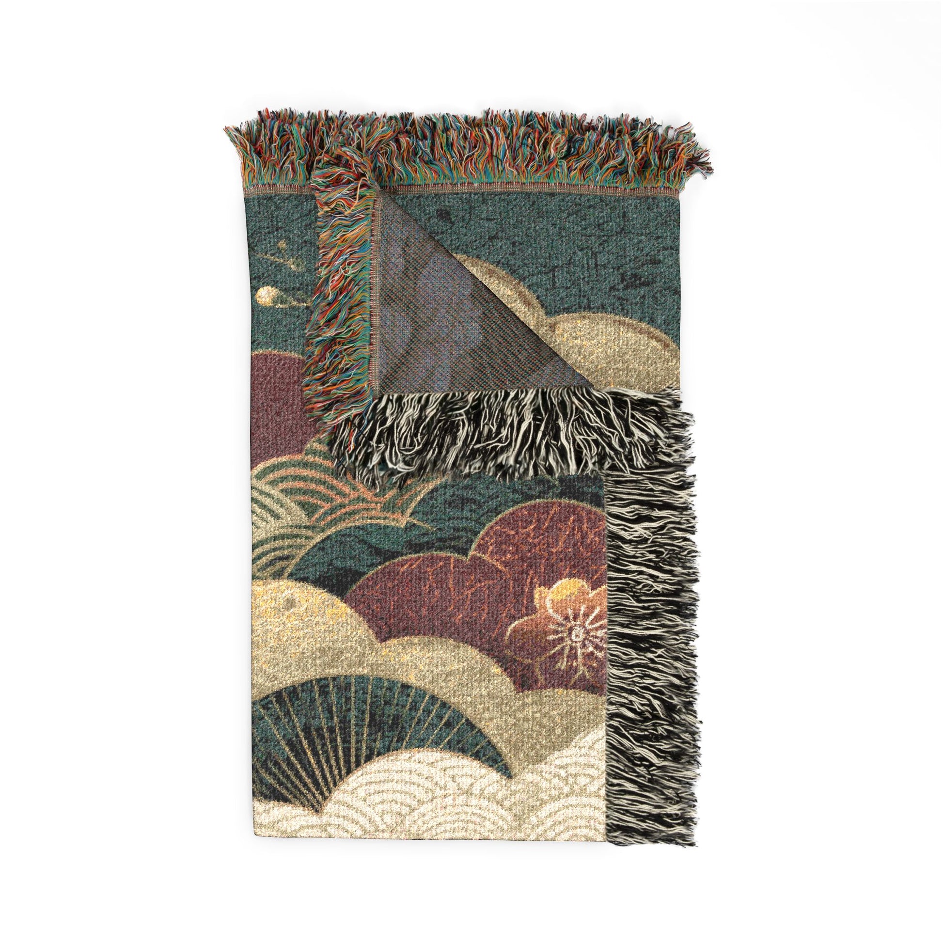 Woven blanket with Japanese style pattern