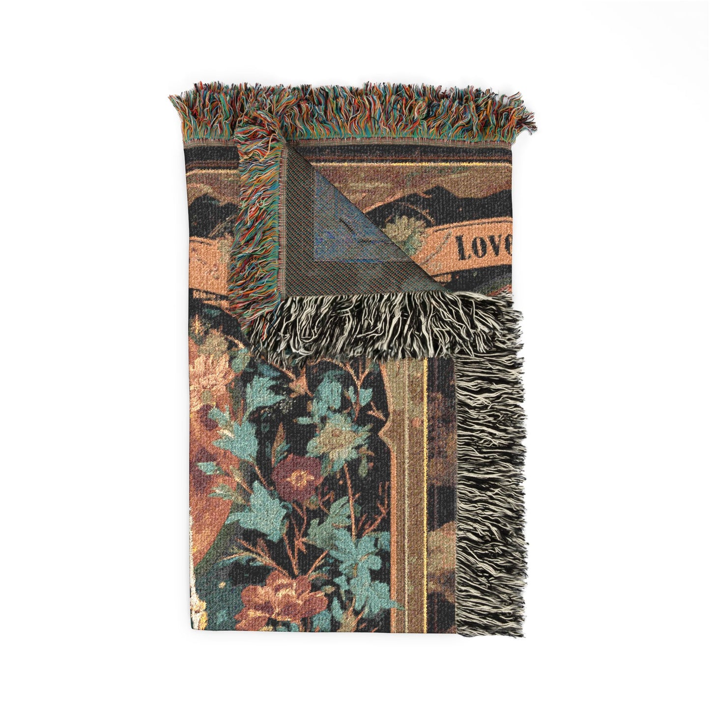 woven blanket with skeleton designs