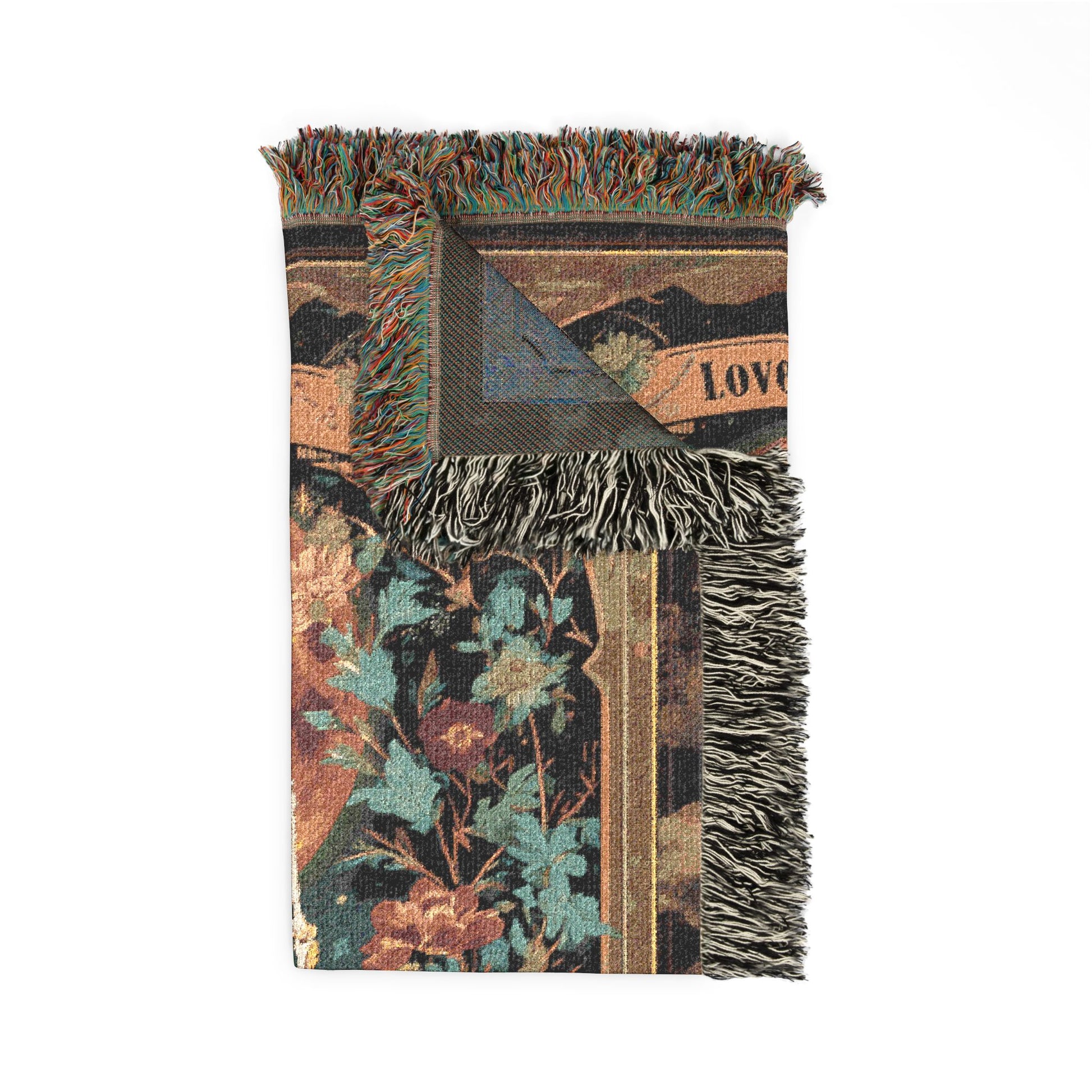woven blanket with skeleton designs