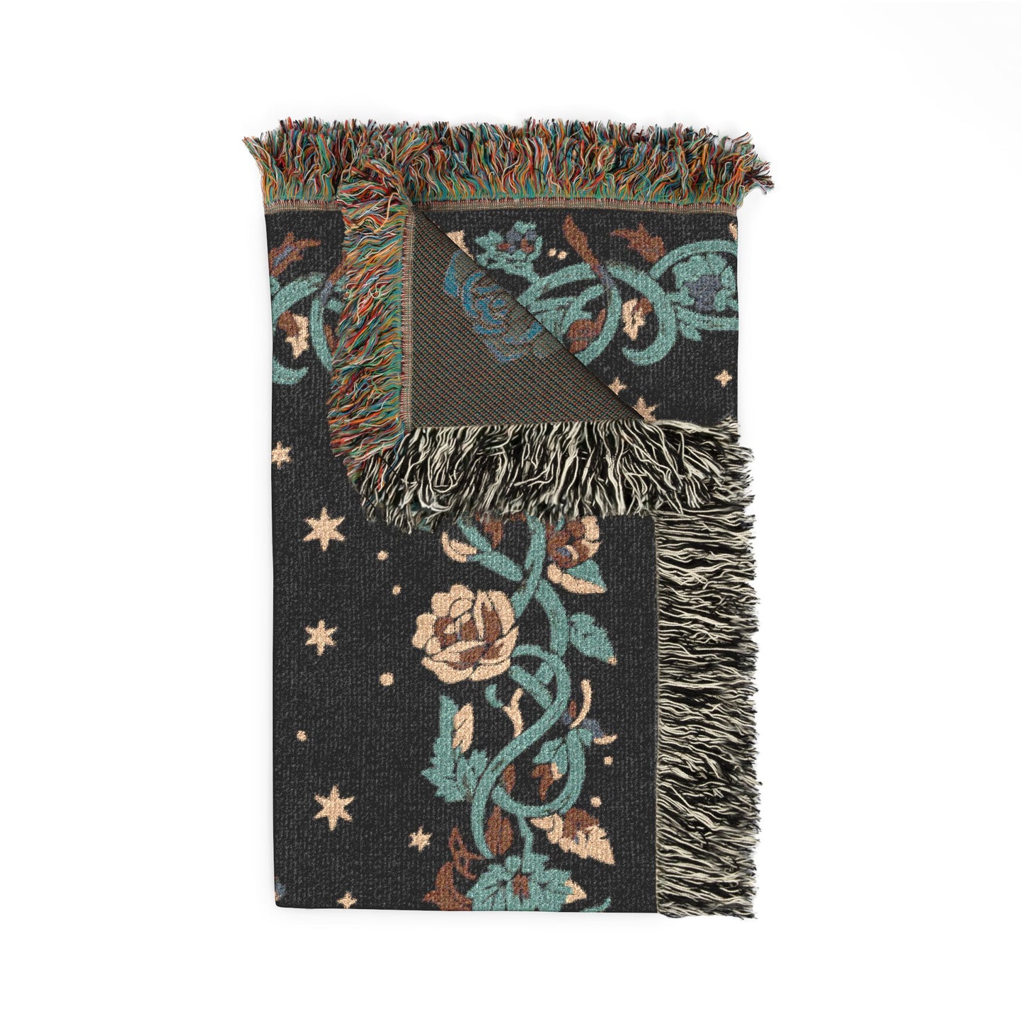woven blanket with woven designs