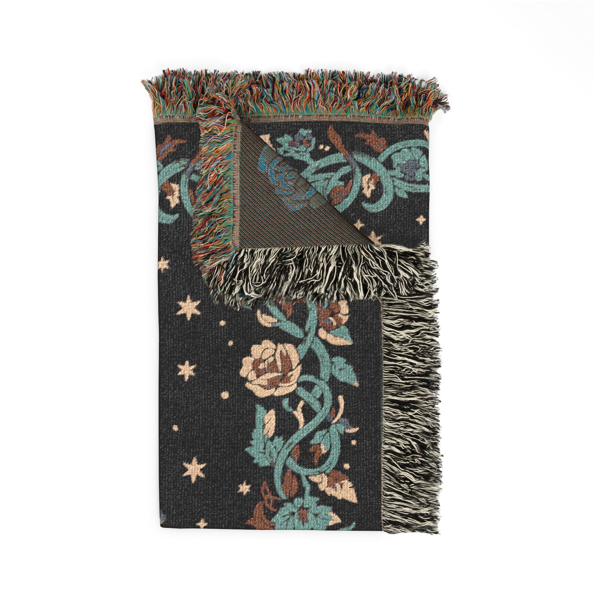 woven blanket with woven designs
