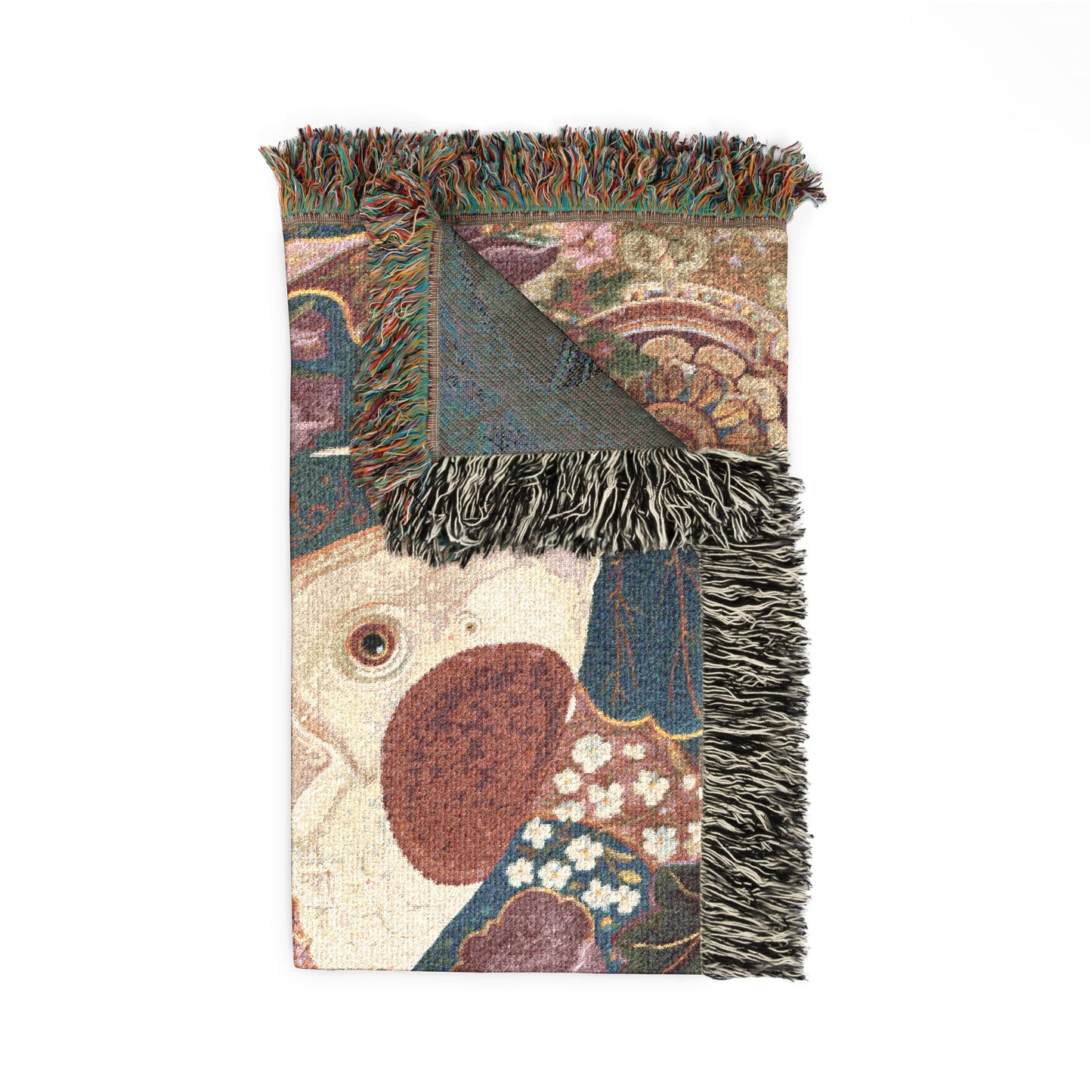 woven blanket with koi fish designs