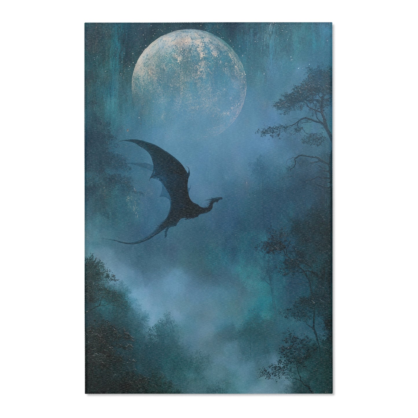 Area rug with dragon designs