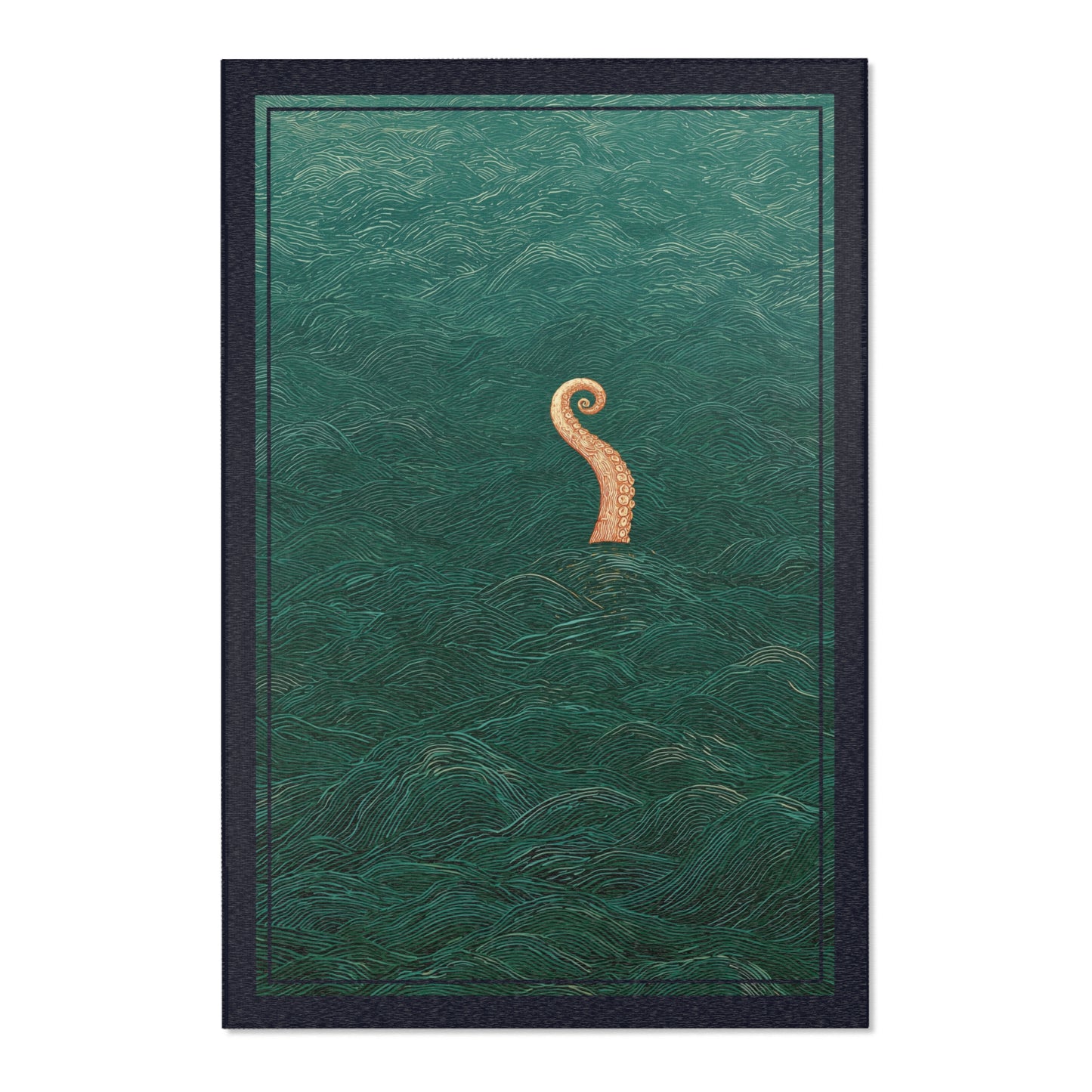 Area rug with octopus graphic