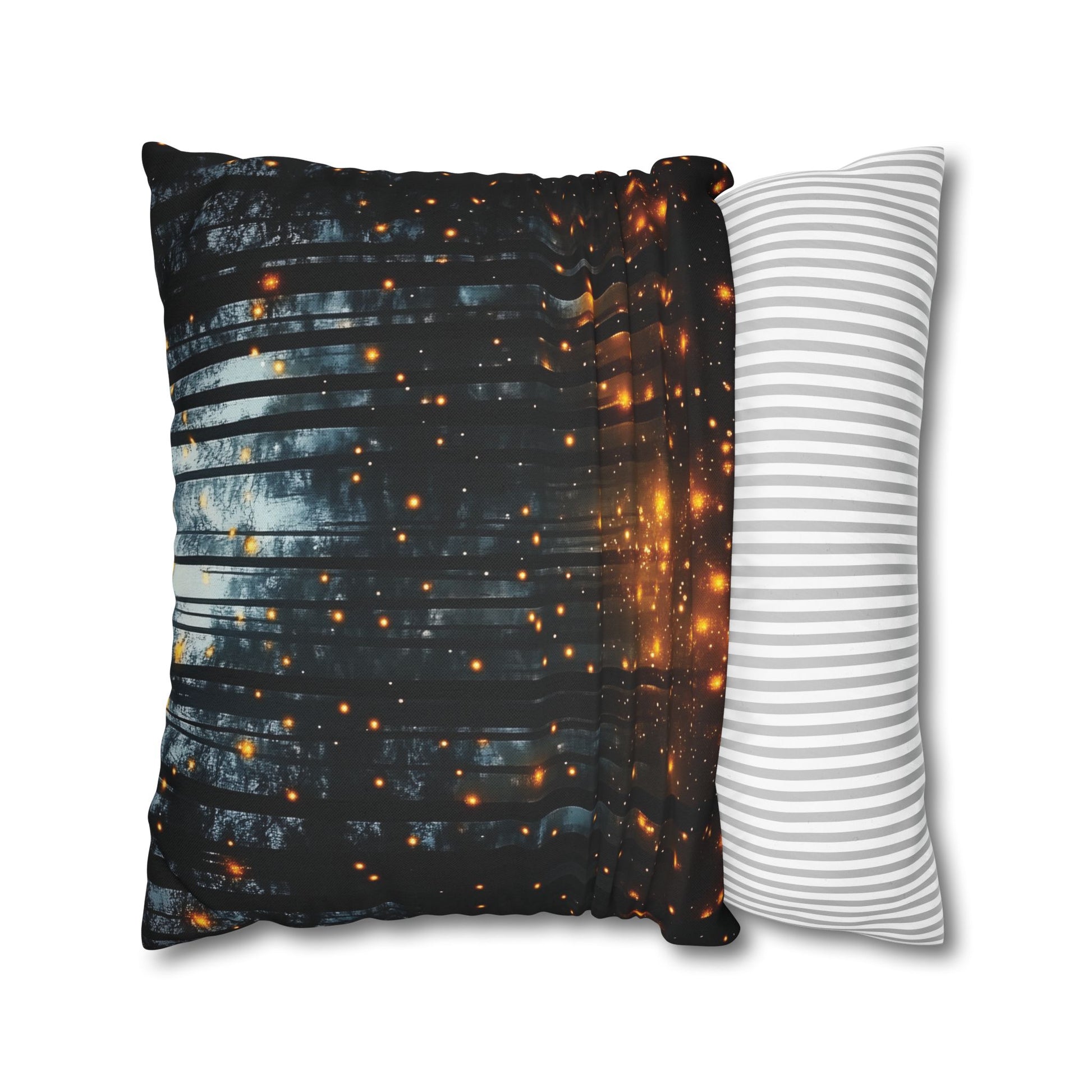 pillow with a starry night design 