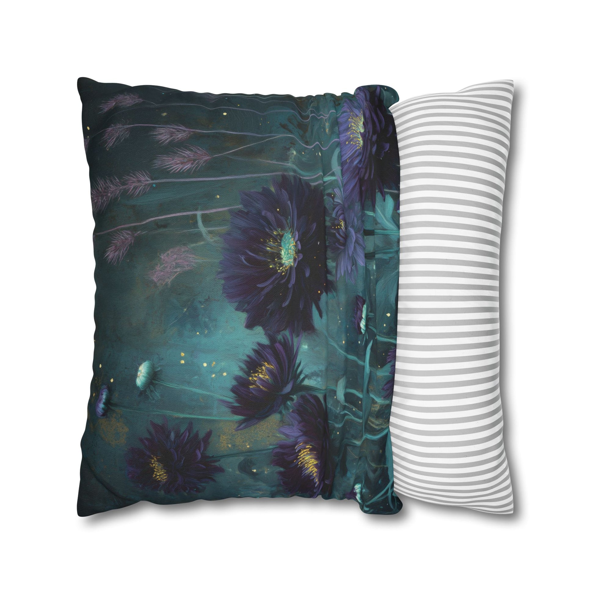 pillowcase with dark floral designs