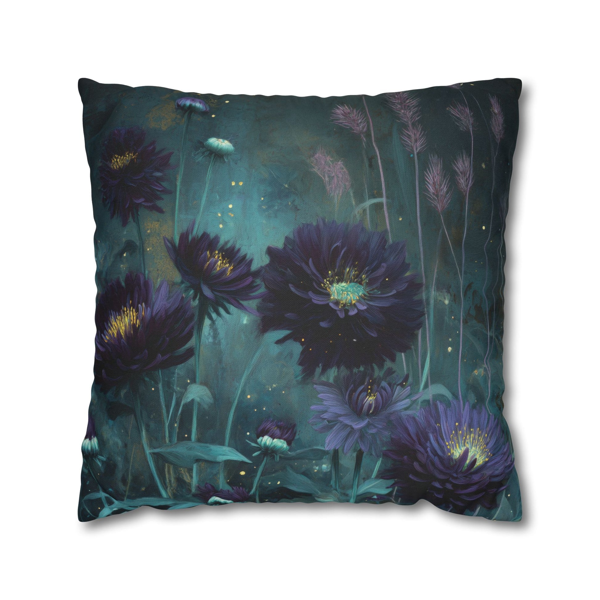 pillowcase with dark floral designs