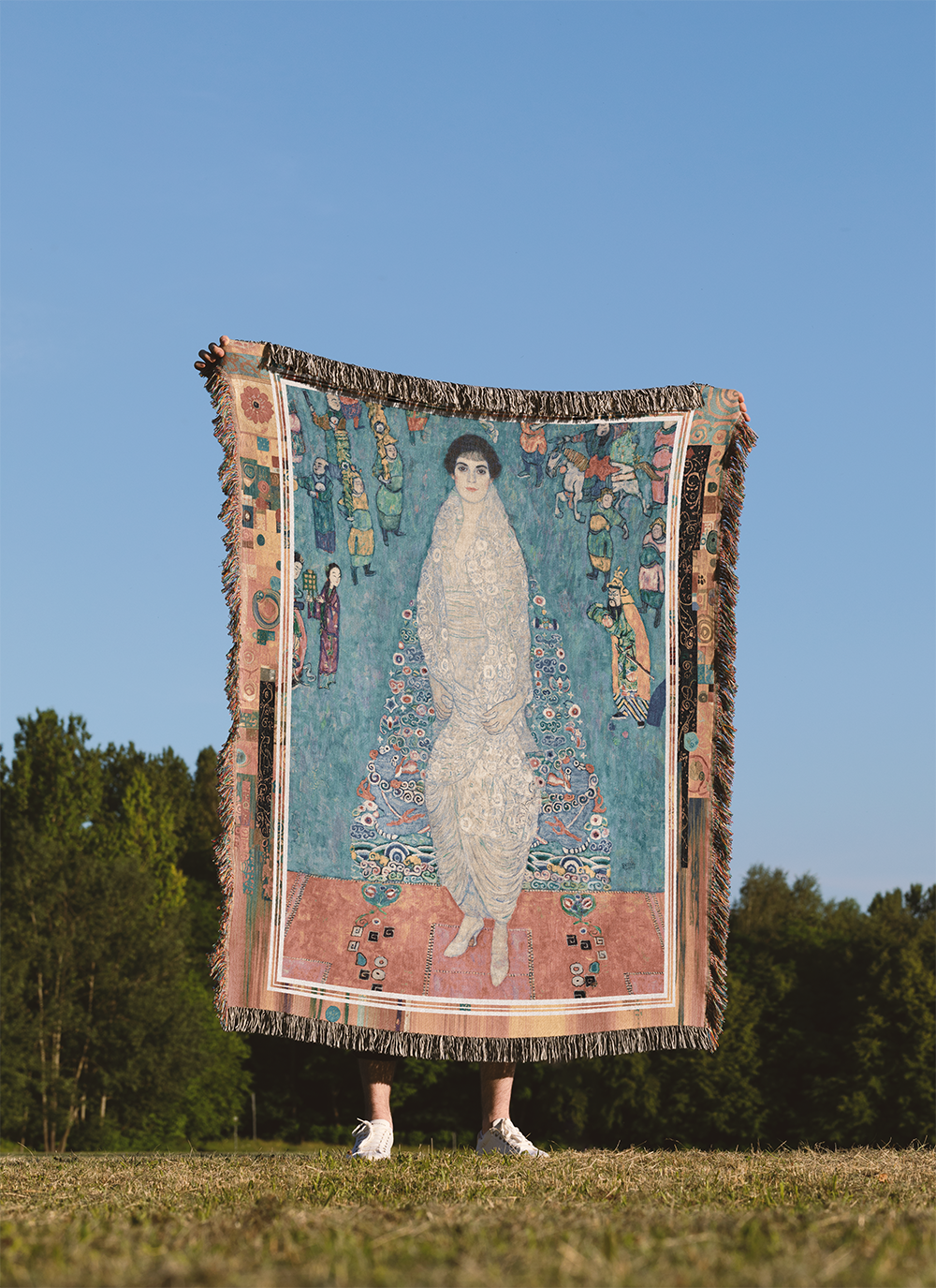 Gustav Klimt Elisabeth Lederer Woven Blanket Reimagine,  Art Jacquard Tapestry, Art Nouveau Throw, Living Room Artistic Decor Gift