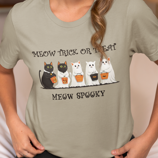 Halloween Shirt, Halloween Cat Tee, Trick or Treat Shirt, Funny Cat Halloween Shirt, Spooky Halloween Tee, Cute Cat T-Shirt