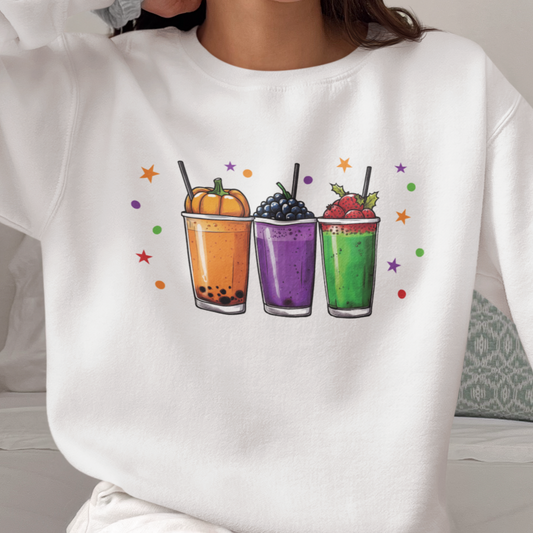 Halloween Drink Sweatshirt, Boba Drink Sweatshirt, Thanksgiving Sweatshirt, Christmas Gifts, Cute Fall Sweater, Hello Autumn Sweatshirt