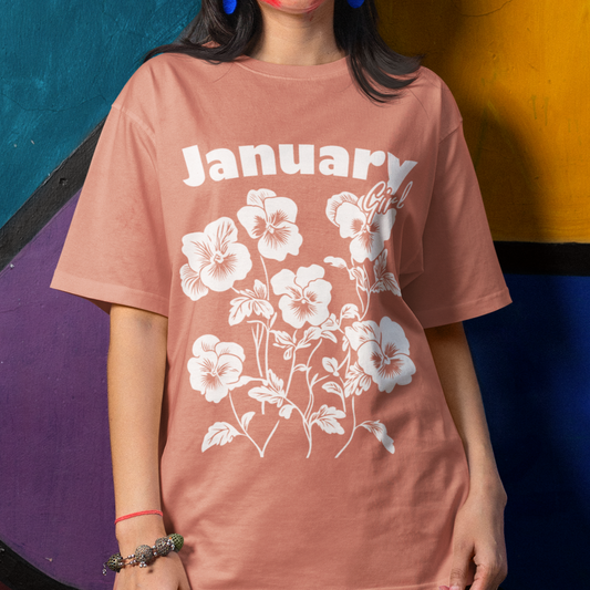 Comfort Colors Shirt Botanical Graphic Violas Pansies January Girl T-shirt, Floral Graphic Tee, Birthday Gift, Unisex Floral  Flower shirt