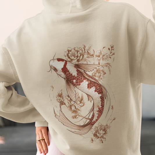 Japanese Koi Fish Hoodie, Japan Hoodie, Tokyo Style Hoodie, Pond Fish Hoodie, Cozy Fish Hoodie, Koi Lover Hoodie, Asian Chinese Hoodie