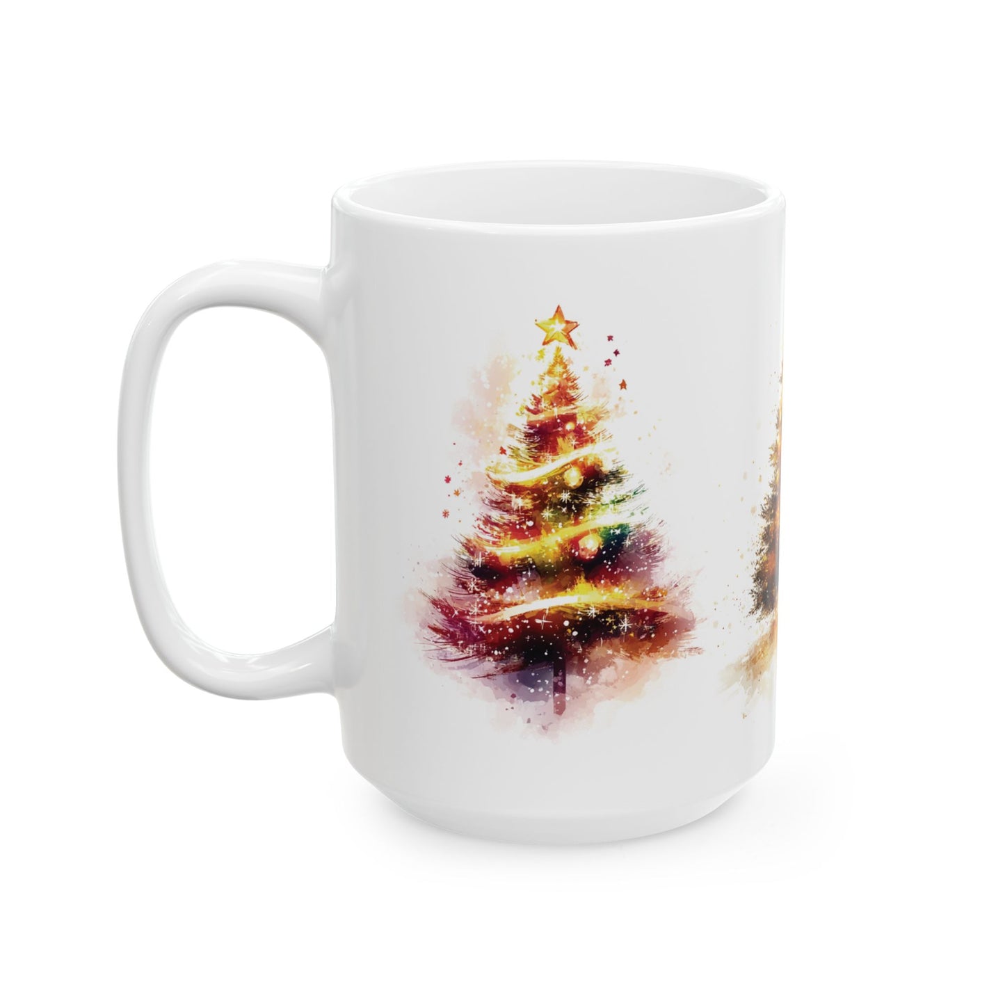 A Pair of Christmas Tree Mugs, 2 Coffee Mugs, Christmas Gifts, Christmas Decoration, Xmas Decor, Christmas Tea Cups, Holiday Season Mugs