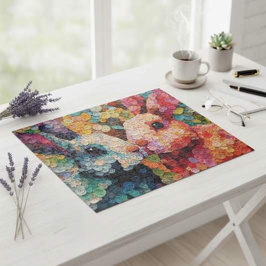 Rabbit Art Puzzle, Colorful Spiral Painting Style Abstract Design, Relaxing Activity for Puzzle Lovers, Birthdays & Holidays Gifts