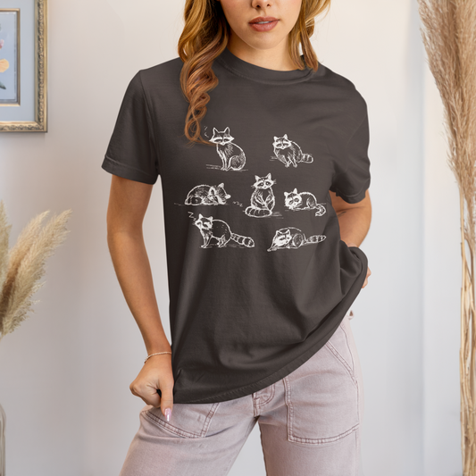 Comfort Colors Raccoon Graphic Tee, Hand Drawn Style Raccoon Shirt, Funny Raccoon Tee, Cute Animal Shirt, Simple Raccoon Sketch Shirt