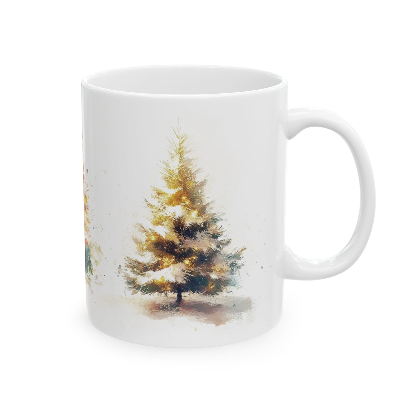 A Pair of Christmas Tree Mugs, 2 Coffee Mugs, Christmas Gifts, Christmas Decoration, Xmas Decor, Christmas Tea Cups, Holiday Season Mugs